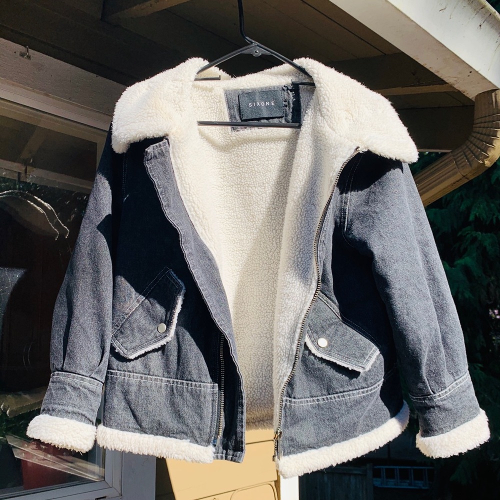 Denim Sherpa Jacket - image 1